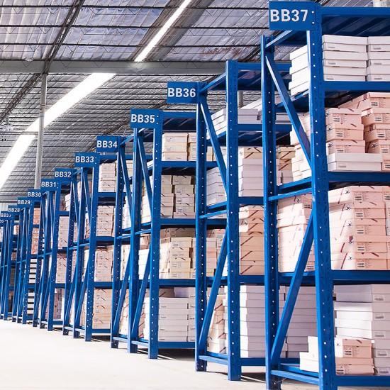 中型仓储货架展示架储物架置物架子承载350kg可定制蓝色150*50*200四层副架