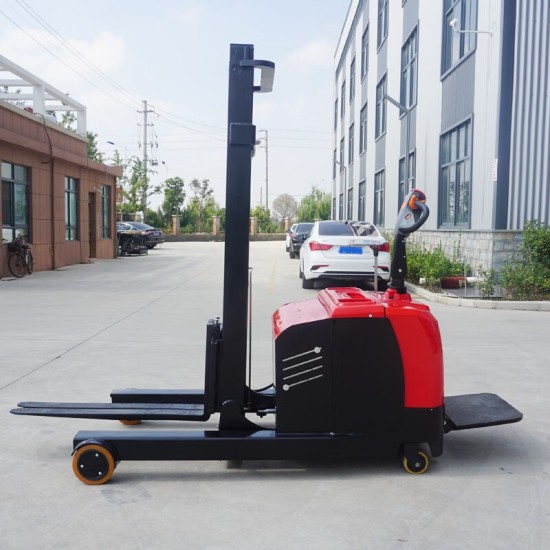 电动堆高车载重2吨升高2米24伏180安时HZQY2020站驾式前移款托盘搬运叉车