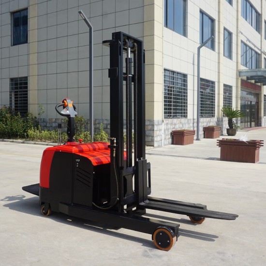 电动堆高车载重2吨升高2米24伏180安时HZQY2020站驾式前移款托盘搬运叉车