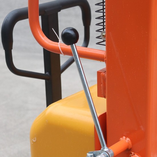 半电动堆高车载重1吨升高3米铅酸电池托盘搬运车HK10-30B外宽680叉长1000mm