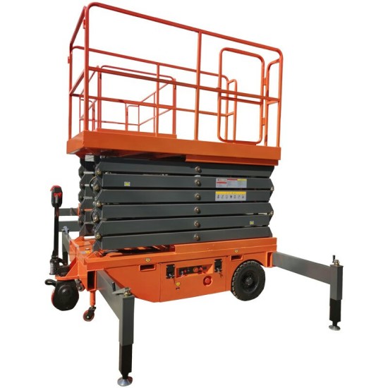 高空作业平台剪叉式载重500KG升高7.5米HKG0.5-7.5登高车电动辅助行走升降机