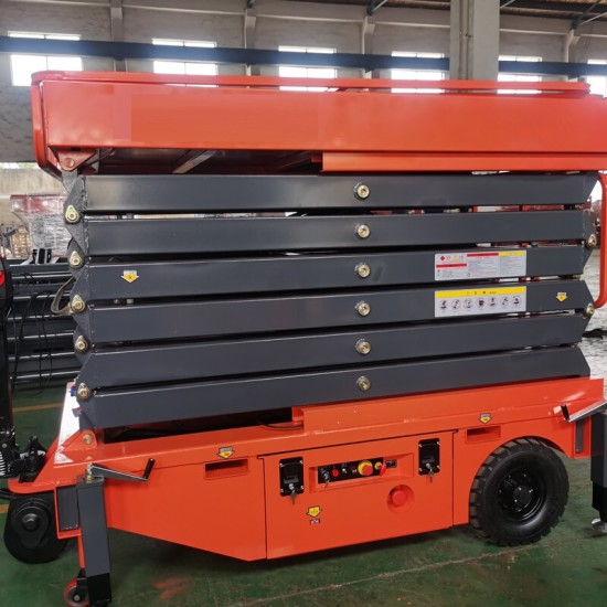 高空作业平台剪叉式载重1吨升高16米HKGJ1-16登高车电动辅助行走升降机