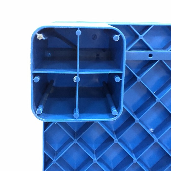 塑料托盘仓库防潮板叉车托盘栈板物流垫仓板 大九脚平面1000*1000*140加3根钢管