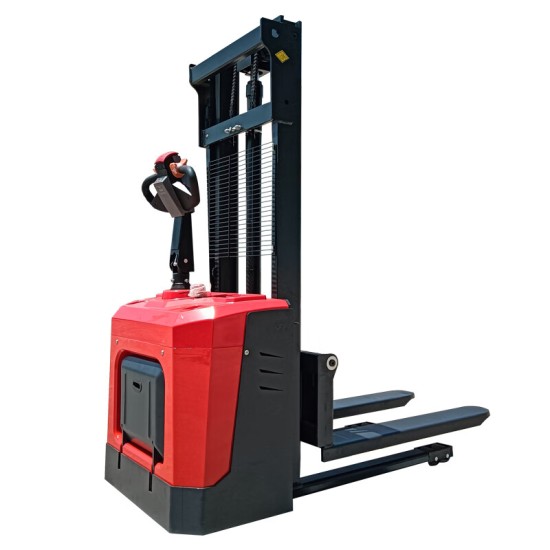 电动堆高车载重2吨升高5.5米铅酸电池24伏120安时CDD2055D站驾式托盘搬运叉车