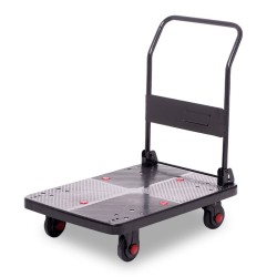 手推车平板车塑料推车折叠手拉车小推车拉货车搬运车承重600斤高扶手中轻音承重600斤82*50