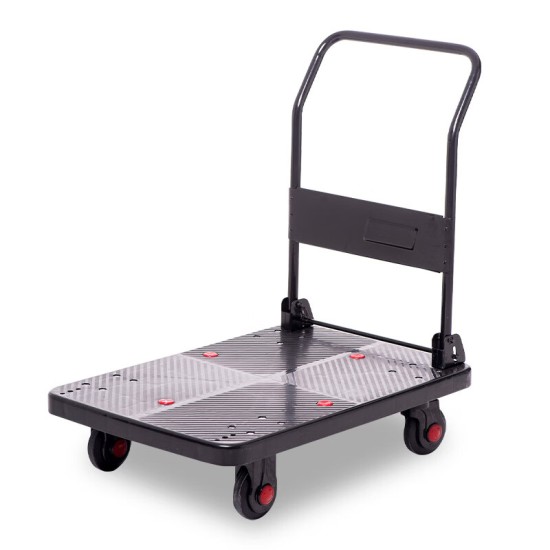 手推车平板车塑料推车折叠手拉车小推车拉货车搬运车承重300斤高扶手超轻音承重300斤72*48