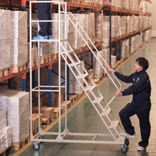 移动登高梯 带轮理货取货登高梯子 离地3米 2500*800*3000mm