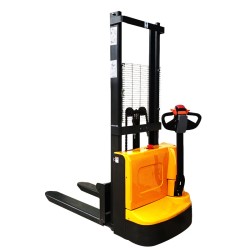 电动堆高车载重1吨升高3米铅酸电池24伏160安时HZBDG1030步行式托盘搬运叉车