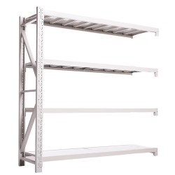 货架中型置物架展示架仓库货架超市置物架多层收纳架阳台储物架300KG/层白色120*50*200cm四层主架