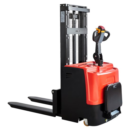 电动堆高车载重2吨升高5米铅酸电池24V210AH HGTQDZ2050站驾式托盘升降车