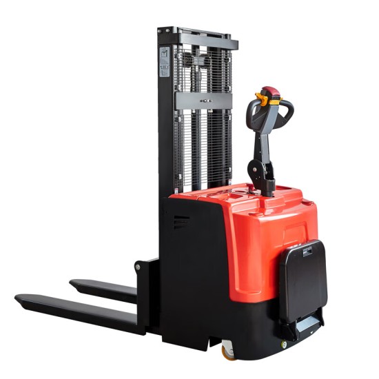 电动堆高车载重2吨升高5米铅酸电池24V210AH HGTQDZ2050站驾式托盘升降车