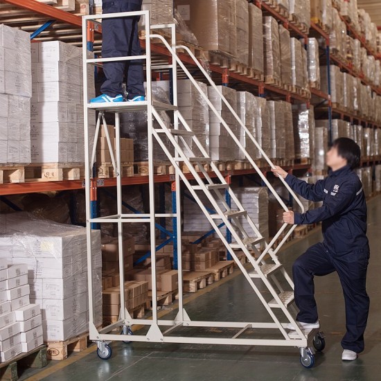 移动登高梯 带轮理货取货登高梯子 离地2米 1700*700*2000