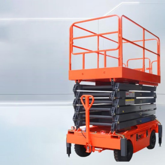 高空作业平台剪叉式载重500KG升高9米HZGJ0.5-9登高车半电动交直流两用升降机