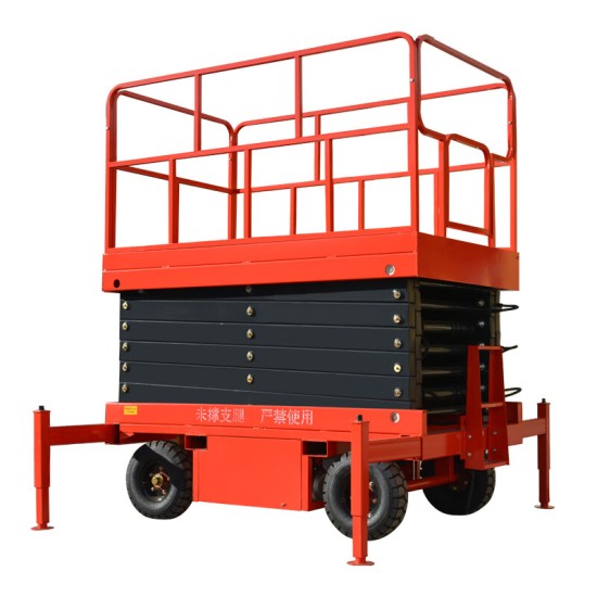 高空作业平台剪叉式载重500KG升高9米HZGJ0.5-9登高车半电动交直流两用升降机