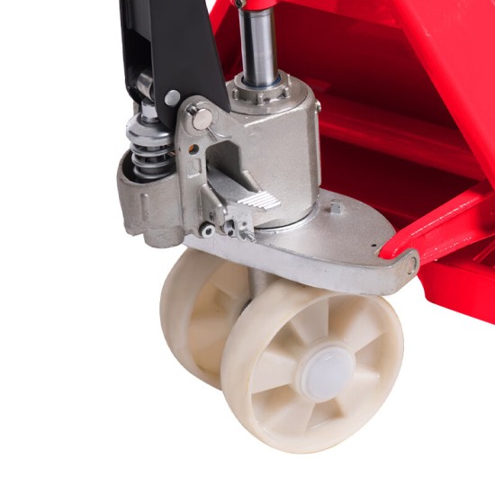 手动地牛 2.5吨液压托盘搬运叉车 一体式油缸黄色外宽550叉长1150mm 尼龙轮