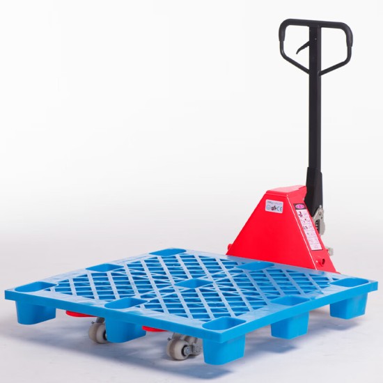 手动地牛 2.5吨液压托盘搬运叉车 一体式油缸黄色外宽550叉长1150mm 尼龙轮