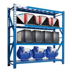 蓝色轻型货架仓储展示置物架 100*40*200cm 四层副架均载150KG/层