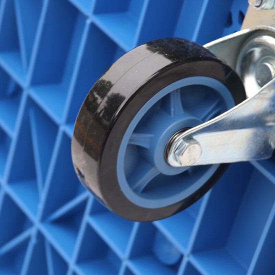 黑色平板手推车 搬运拉货拖车拉杆折叠小推车 90*60四角加固 5寸轻音轮 承重800斤