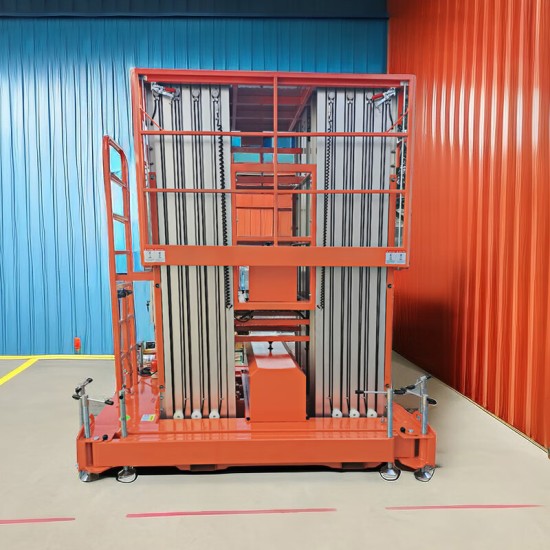 高空作业平台桅杆式载重150KG升高18米HZWG18-6登高车交流款六桅杆升降机