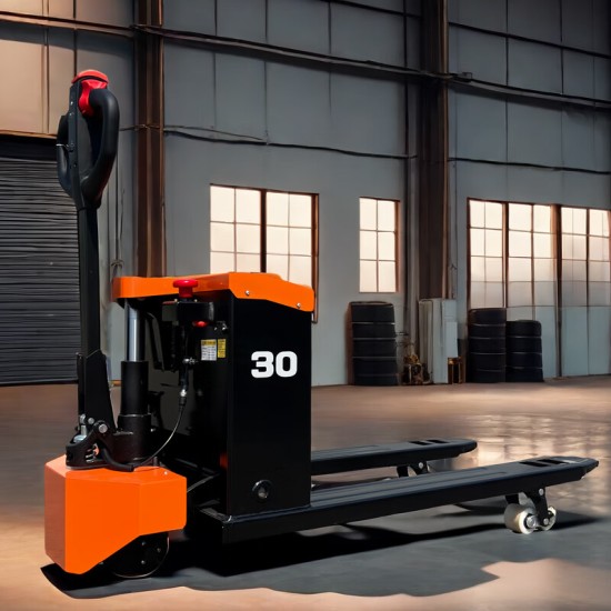 半电动地牛3吨48V20AH铅酸电池托盘搬运叉车CBD30A-BY2越野款外宽680叉车1150mm