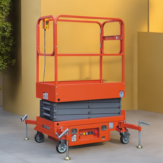电动剪叉式升降平台升降机MINI移动高空作业平台车叉车登高车 载重300K升高3.9米