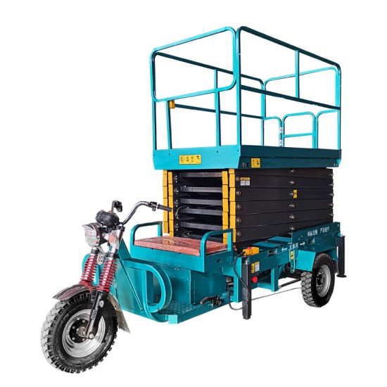 登高车高空作业平台剪叉式三轮车移动液压升降平台电动升降机 直流款 载重500KG升高6.8米